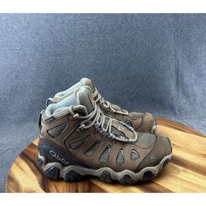 Oboz Womens Sawtooth II Mid B-Dry Boots Brown Hiking Waterproof Shoes Size 7